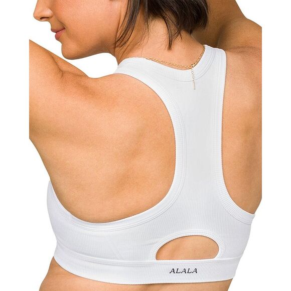 Alala Womens Barre Racer Bra, White - Picture 2 of 3